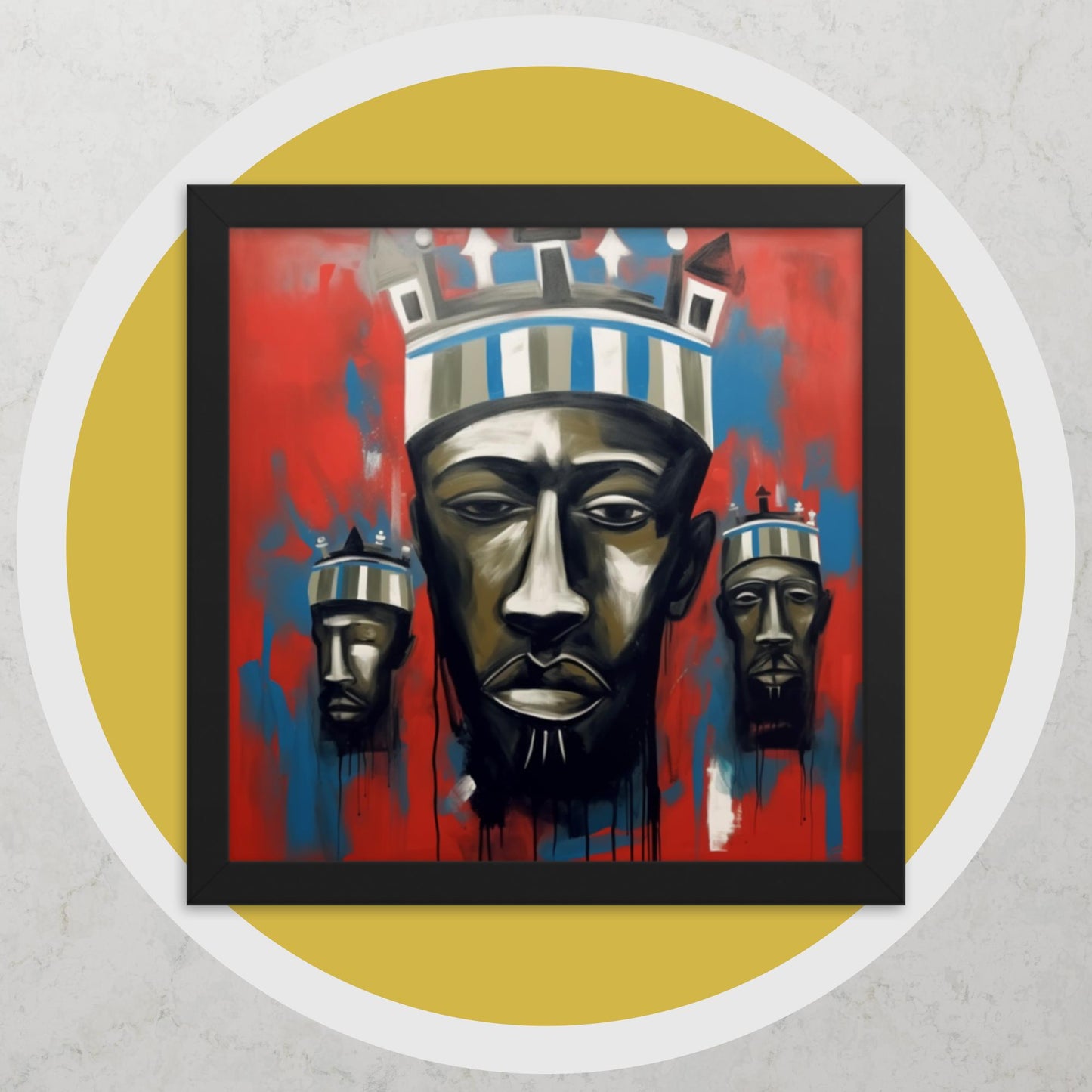 'THEE KINGS': Mixed media Framed art poster