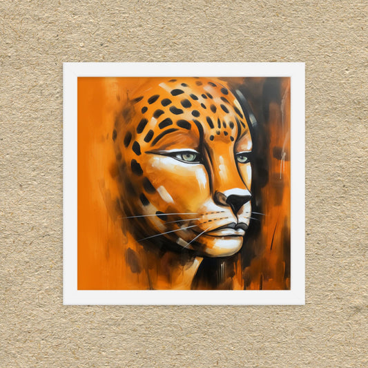 'A-FELINE': Mixed media Framed art poster