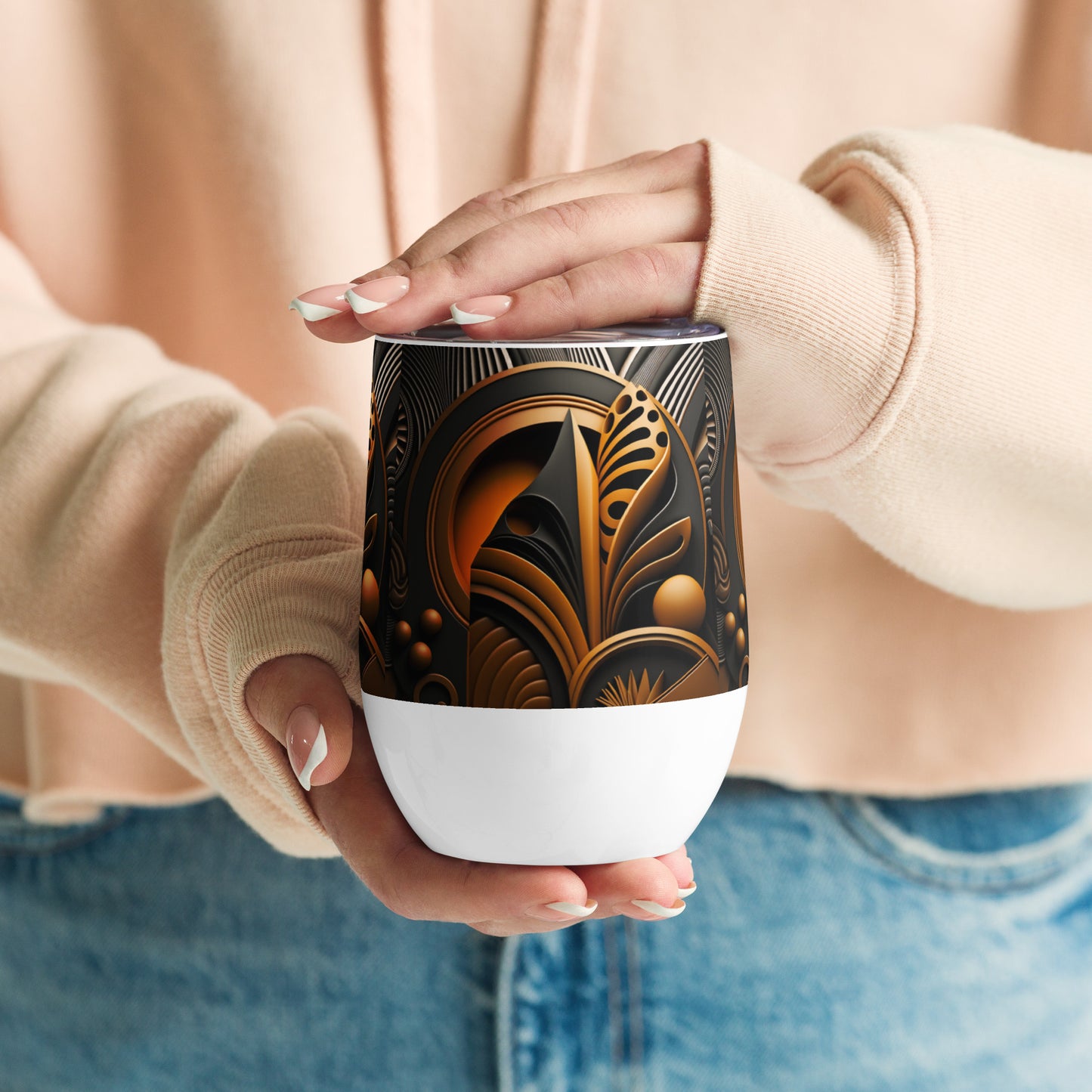 'ANGLED DESIGN': Wine tumbler