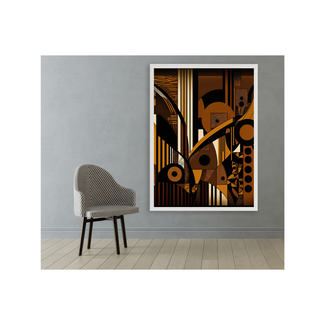 'RESOLVE' abstract African design: Framed canvas art