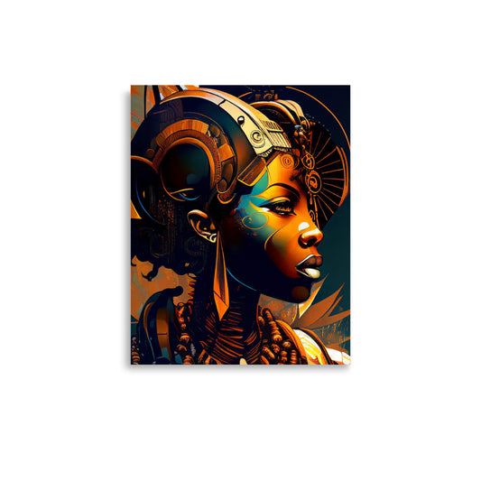 Afrofuturist space traveler concept