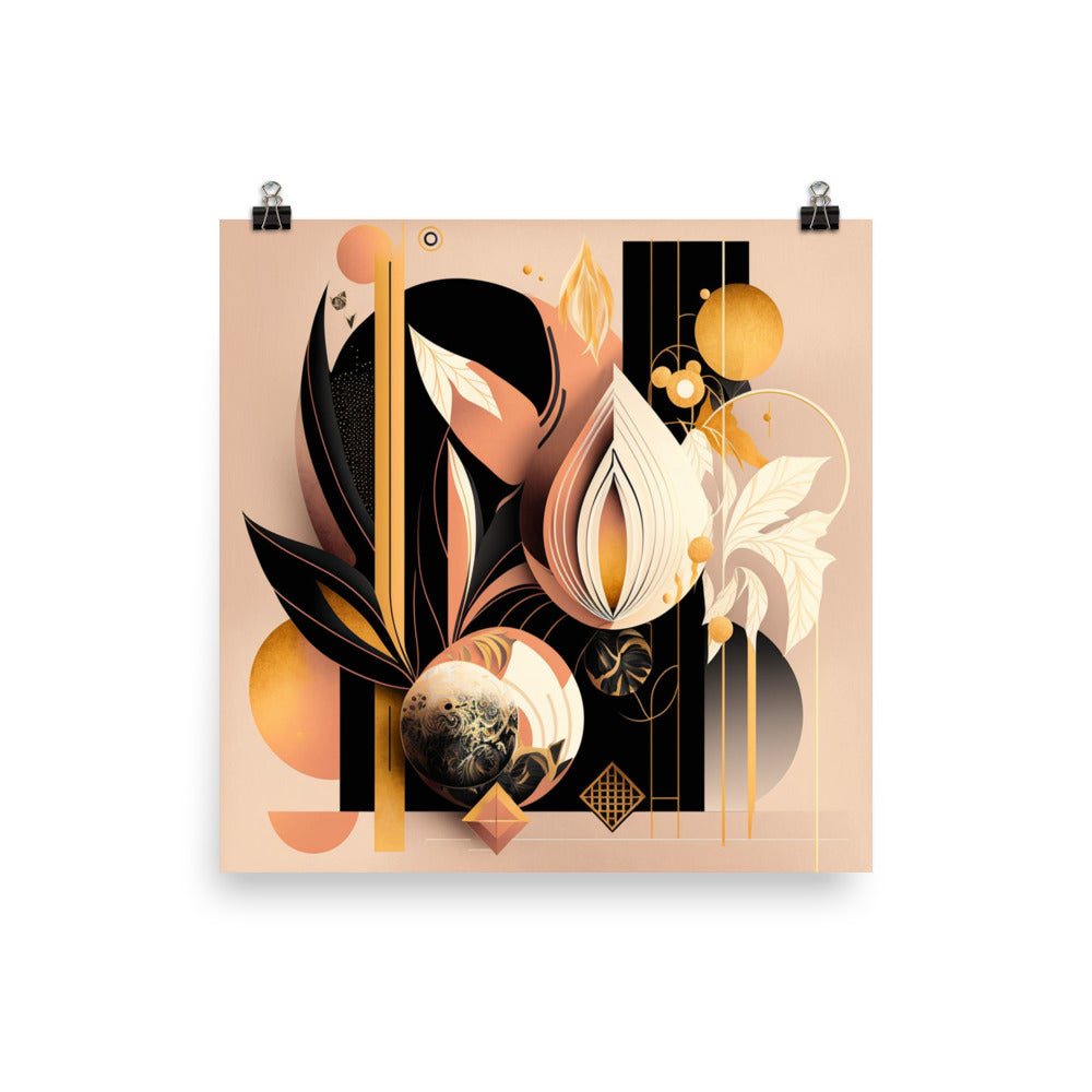 'Peach Black' African ethnic design concept: Art Poster