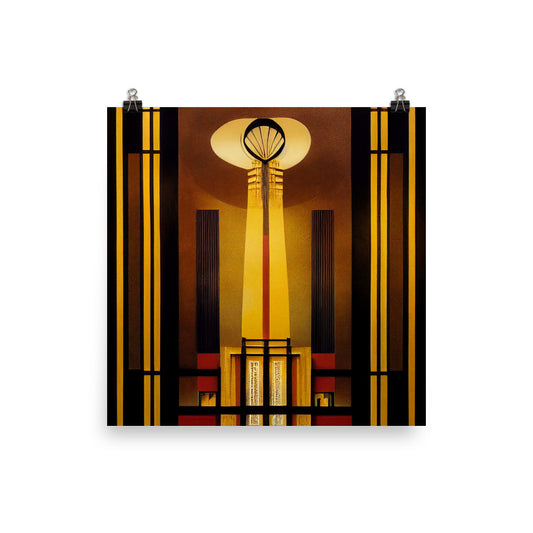 'Yaounde, Cameroon' Art deco design concept: Art Poster