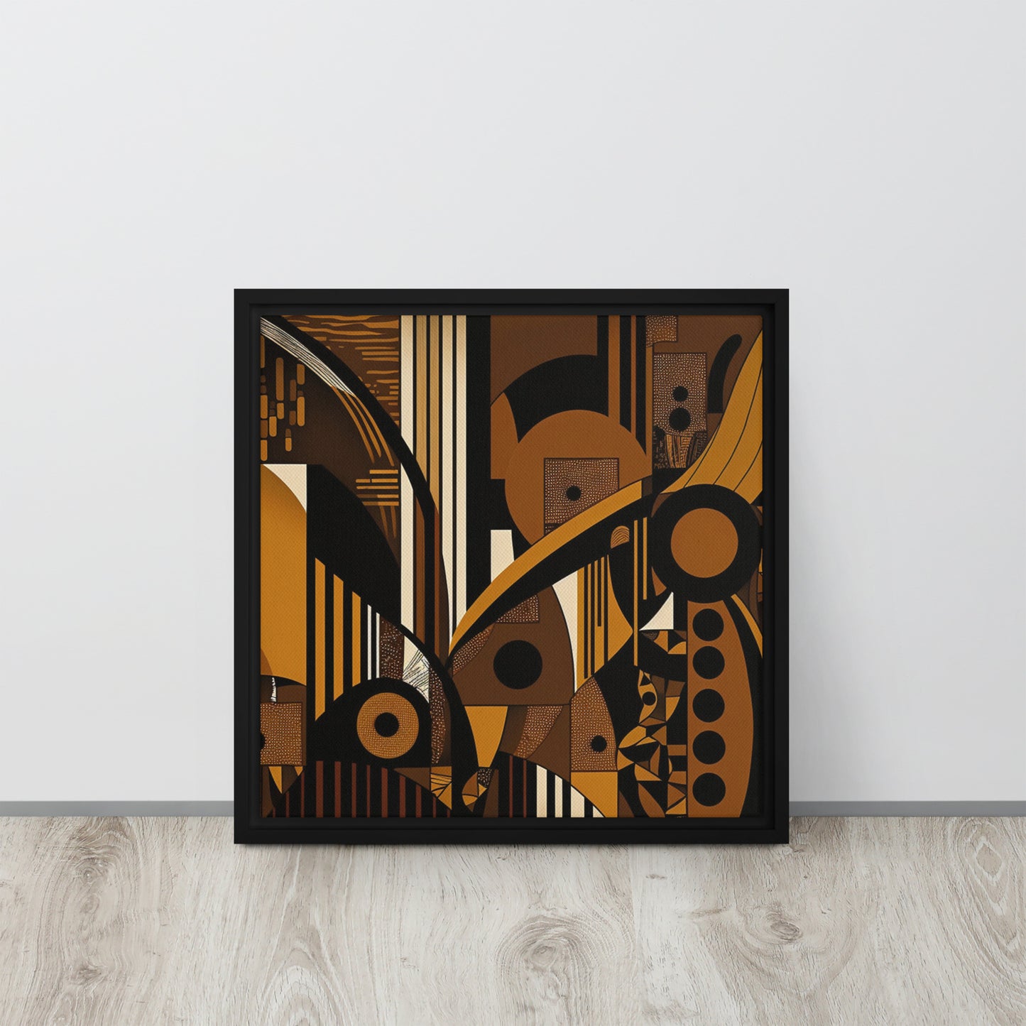 'RESOLVE' abstract African design: Framed canvas art