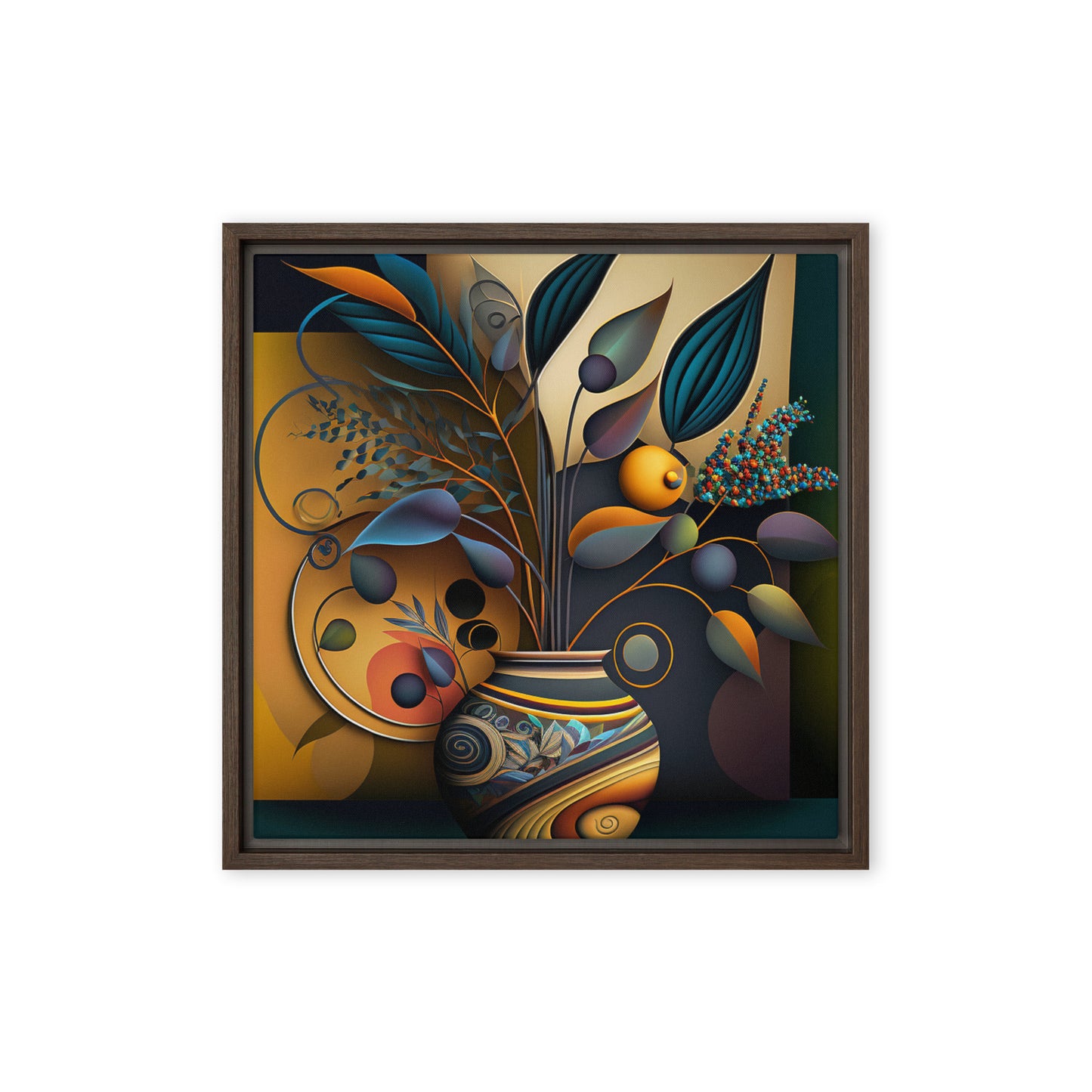 'THRIVE' abstract African design: Framed canvas art