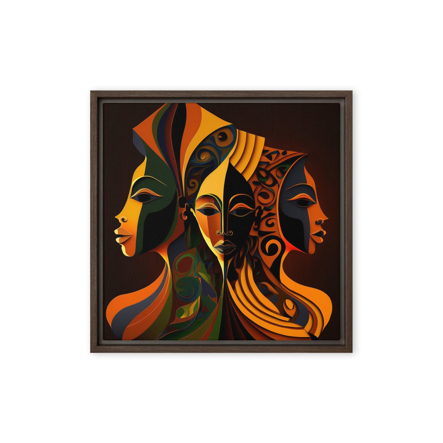 'UNITE' abstract African design: Framed canvas art