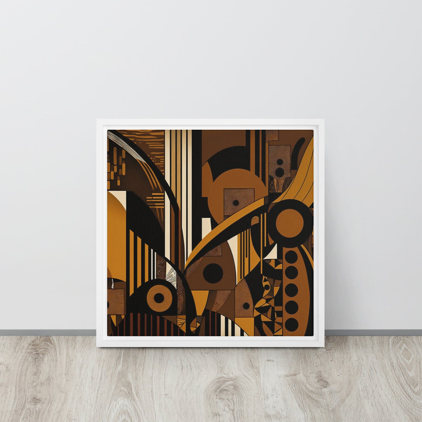 'RESOLVE' abstract African design: Framed canvas art