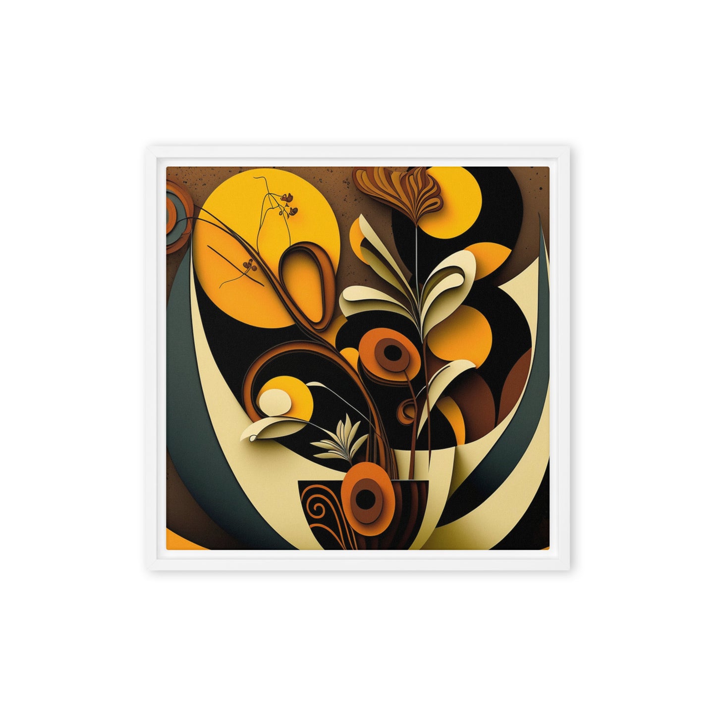 'BLOOM' abstract African design: Framed canvas art