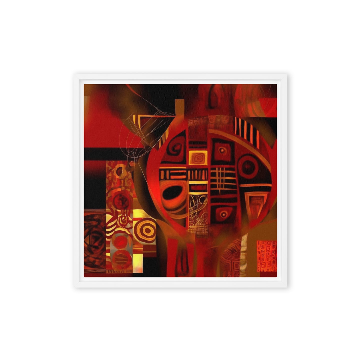 'MOVEMENT' abstract African design: Framed canvas art