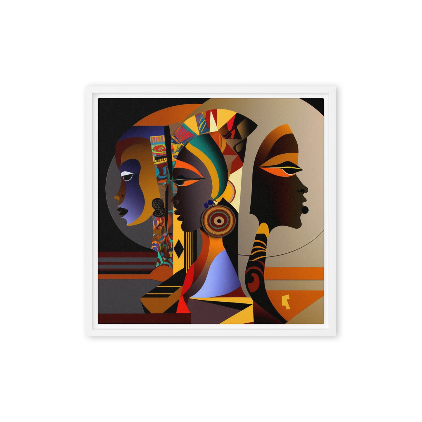 'SYNTHESIZE' abstract African design: Framed canvas art