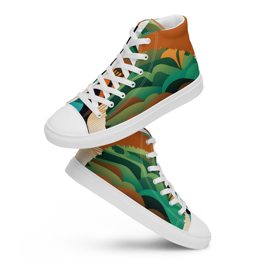 Ethnic design print: Men’s high top canvas shoes