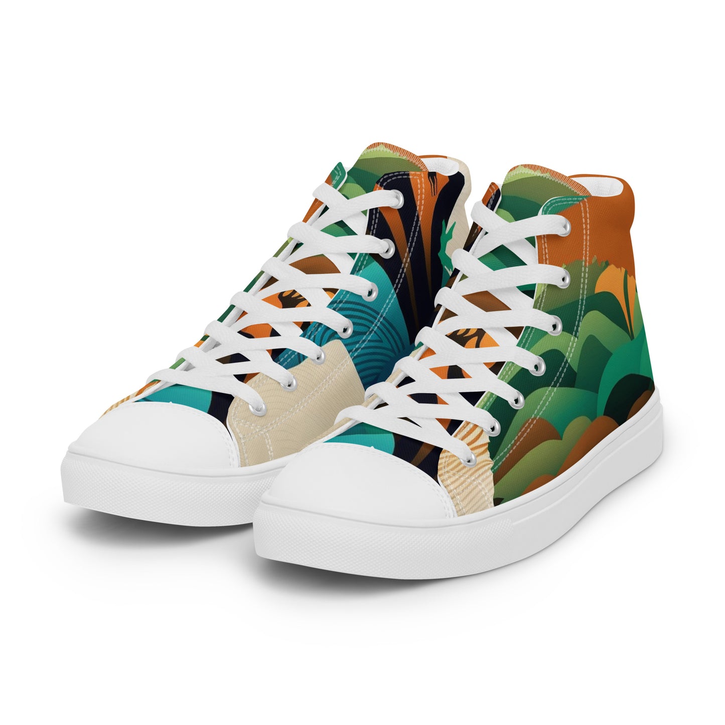 Ethnic design print: Men’s high top canvas shoes