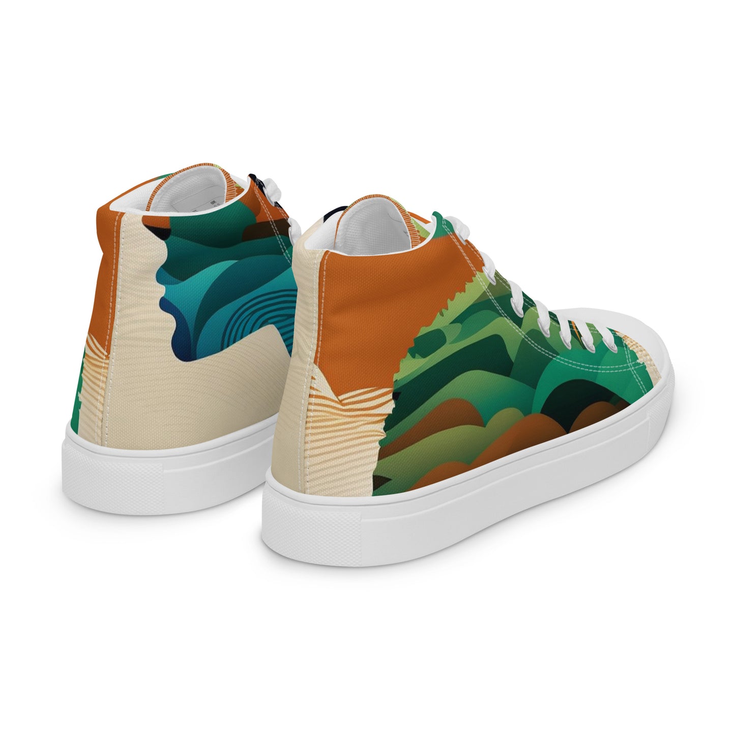 Ethnic design print: Men’s high top canvas shoes