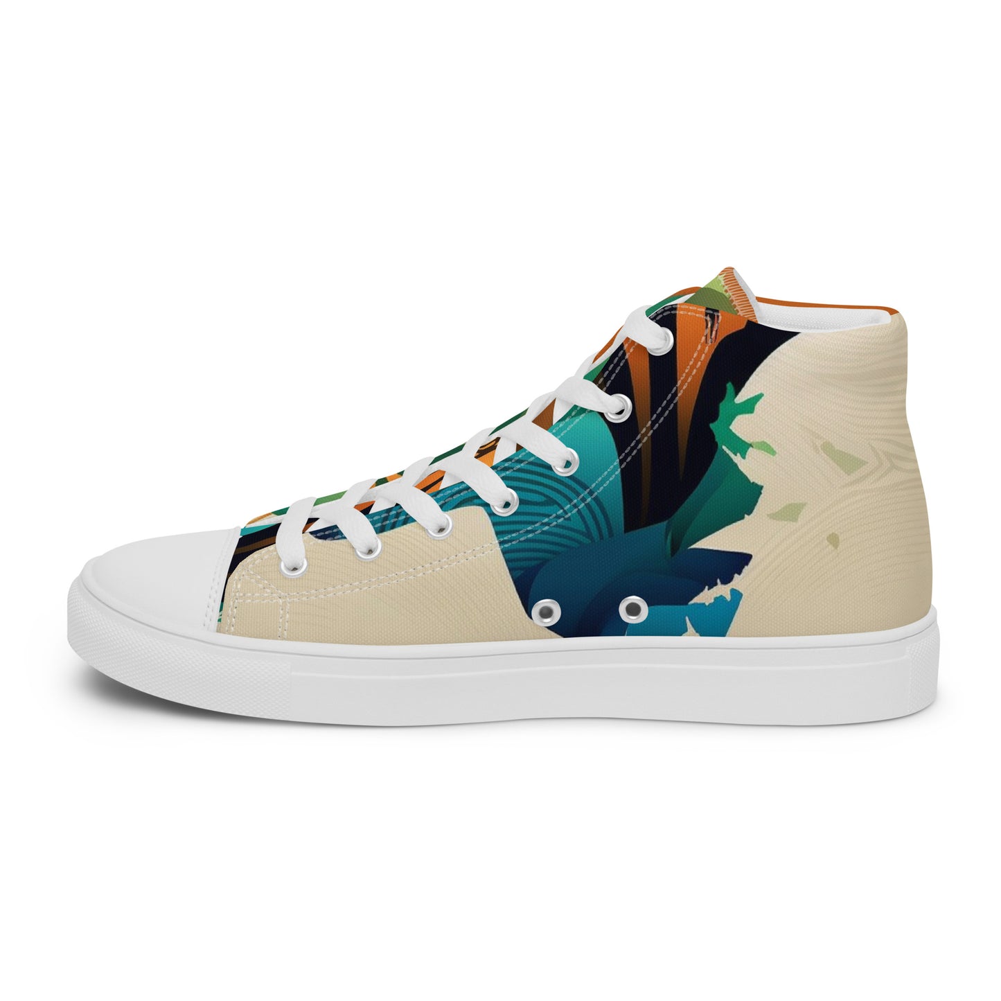 Ethnic design print: Men’s high top canvas shoes