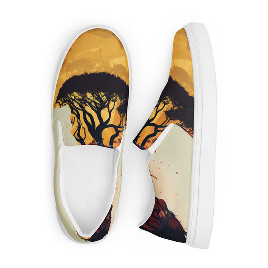 Ethnic design print: Men’s slip-on canvas shoes