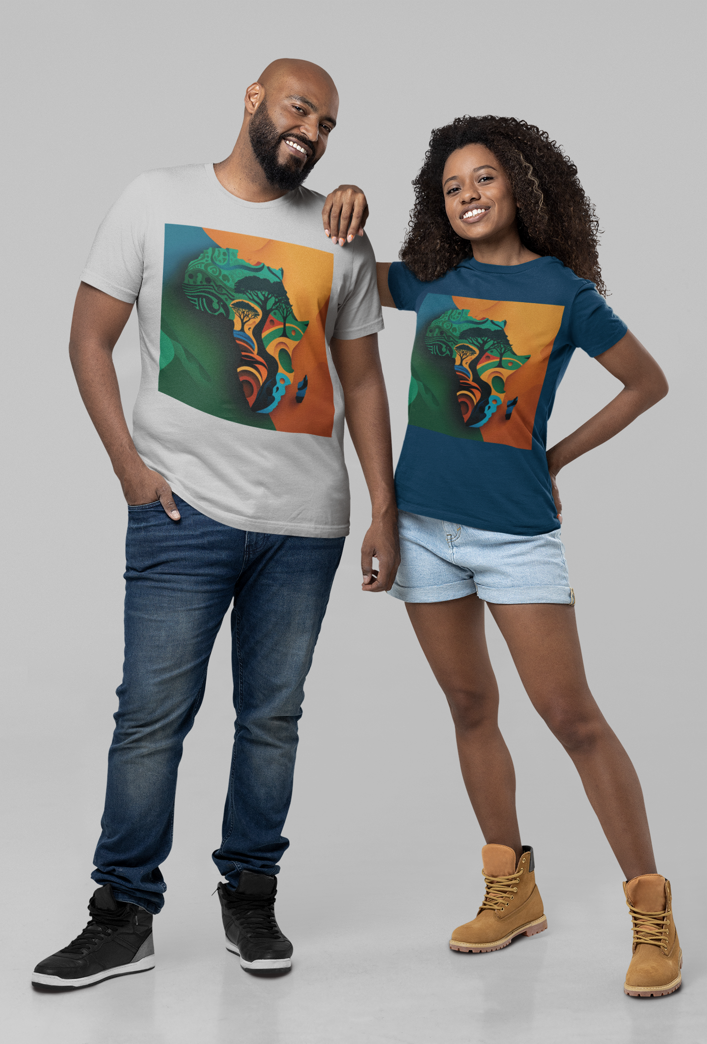 'Af-Ro-Hue' African design concept : Unisex Staple T-Shirt
