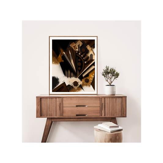 'RESILIENCE' abstract African design: Framed canvas art