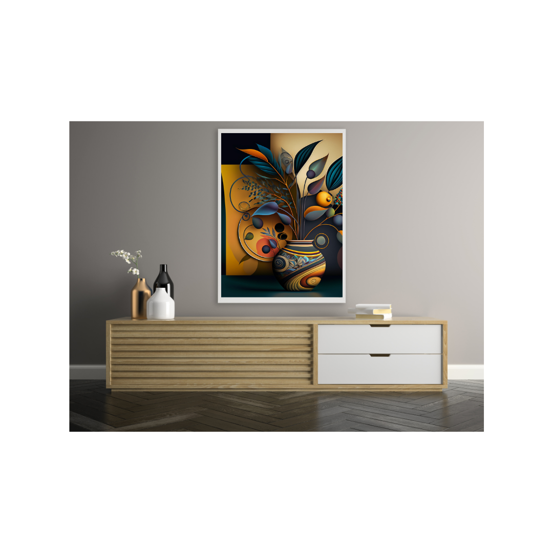 'THRIVE' abstract African design: Framed canvas art