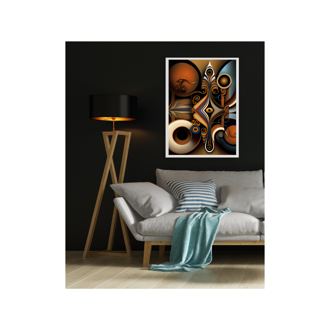 'INNOVATE' abstract African design: Framed canvas art