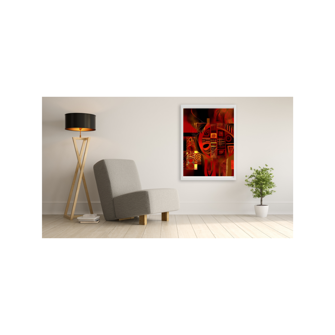 'MOVEMENT' abstract African design: Framed canvas art
