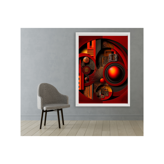 'SYSTEMIC' abstract African design:Framed canvas art