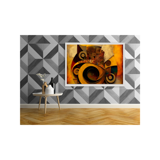 'VISUALIZE' abstract African art: Framed canvas art