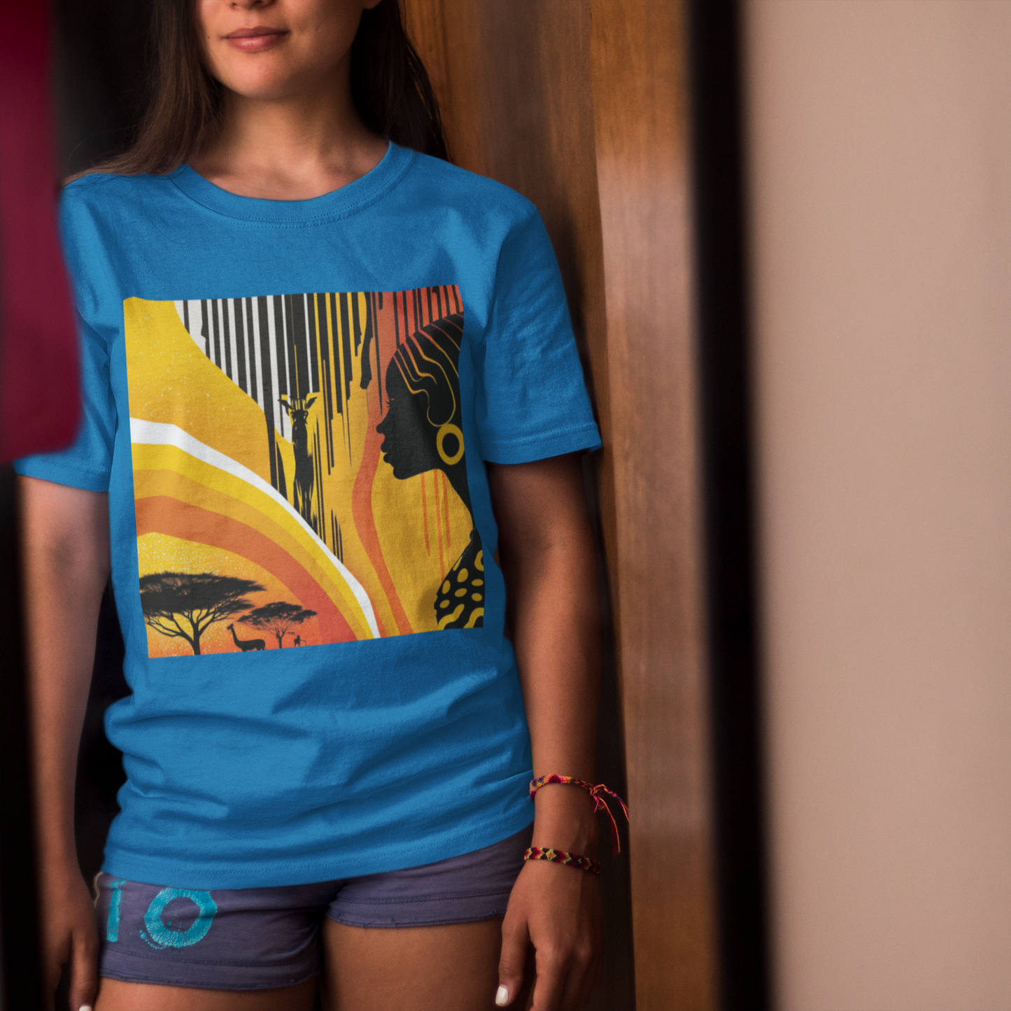 'Yellow Sun' abstract African design: Unisex Staple T-Shirt | Bella + Canvas 3001