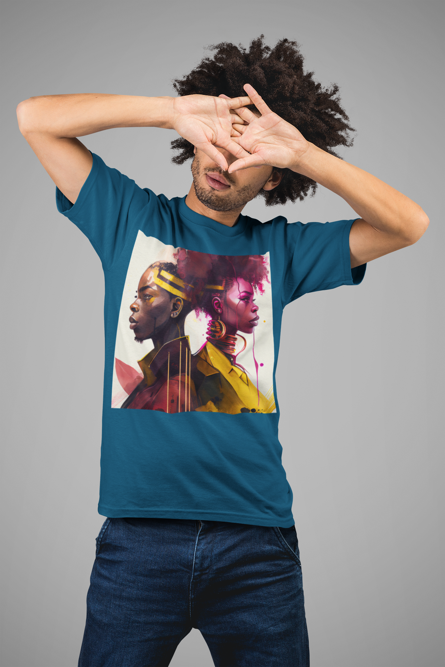 'Afro-Ret-ro' African design concept : Unisex Staple T-Shirt