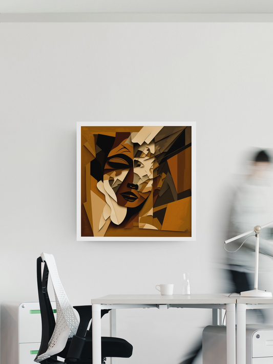 'GRIT' abstract African design: Framed canvas art
