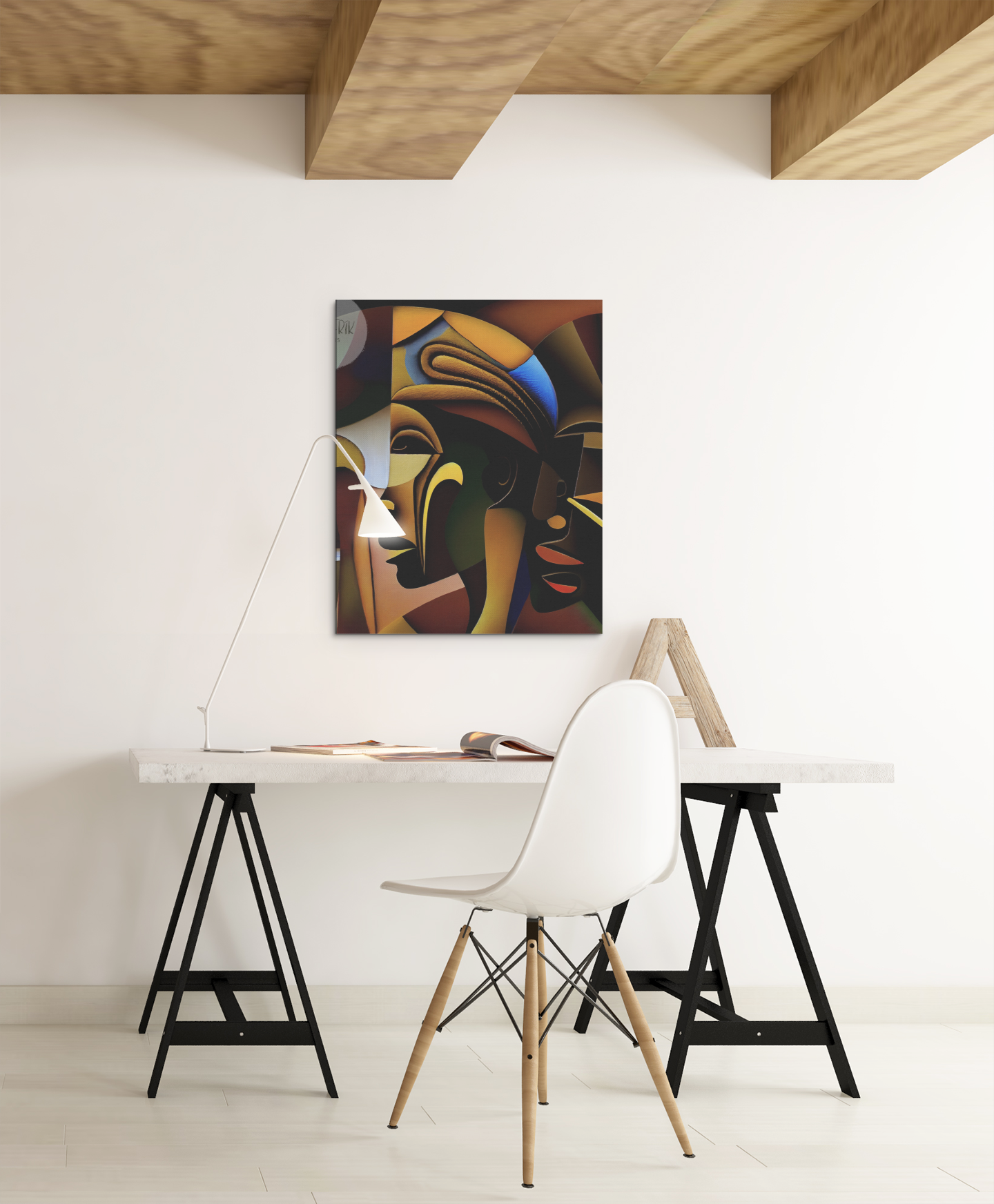 'PROSPECTIVE' abstract African design: Framed canvas art