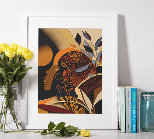'Re-GROWTH' abstract African design : Framed canvas art