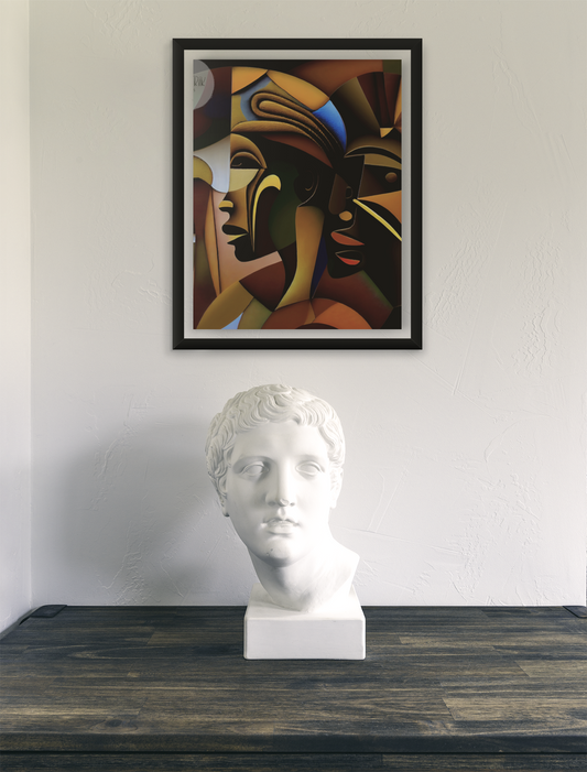 'PROSPECTIVE' abstract African design: Framed canvas art