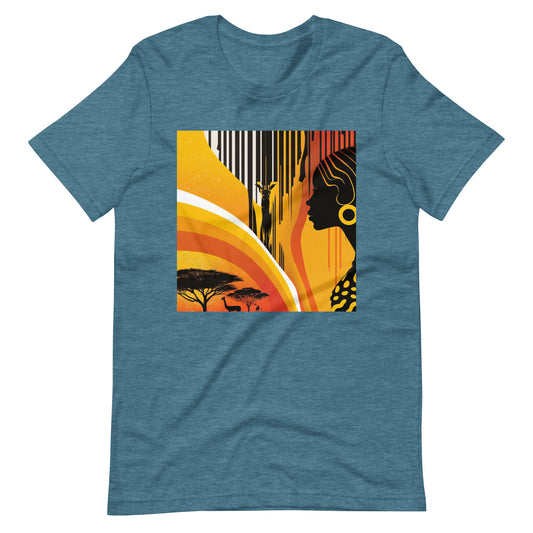 'Yellow Sun' abstract African design: Unisex Staple T-Shirt | Bella + Canvas 3001