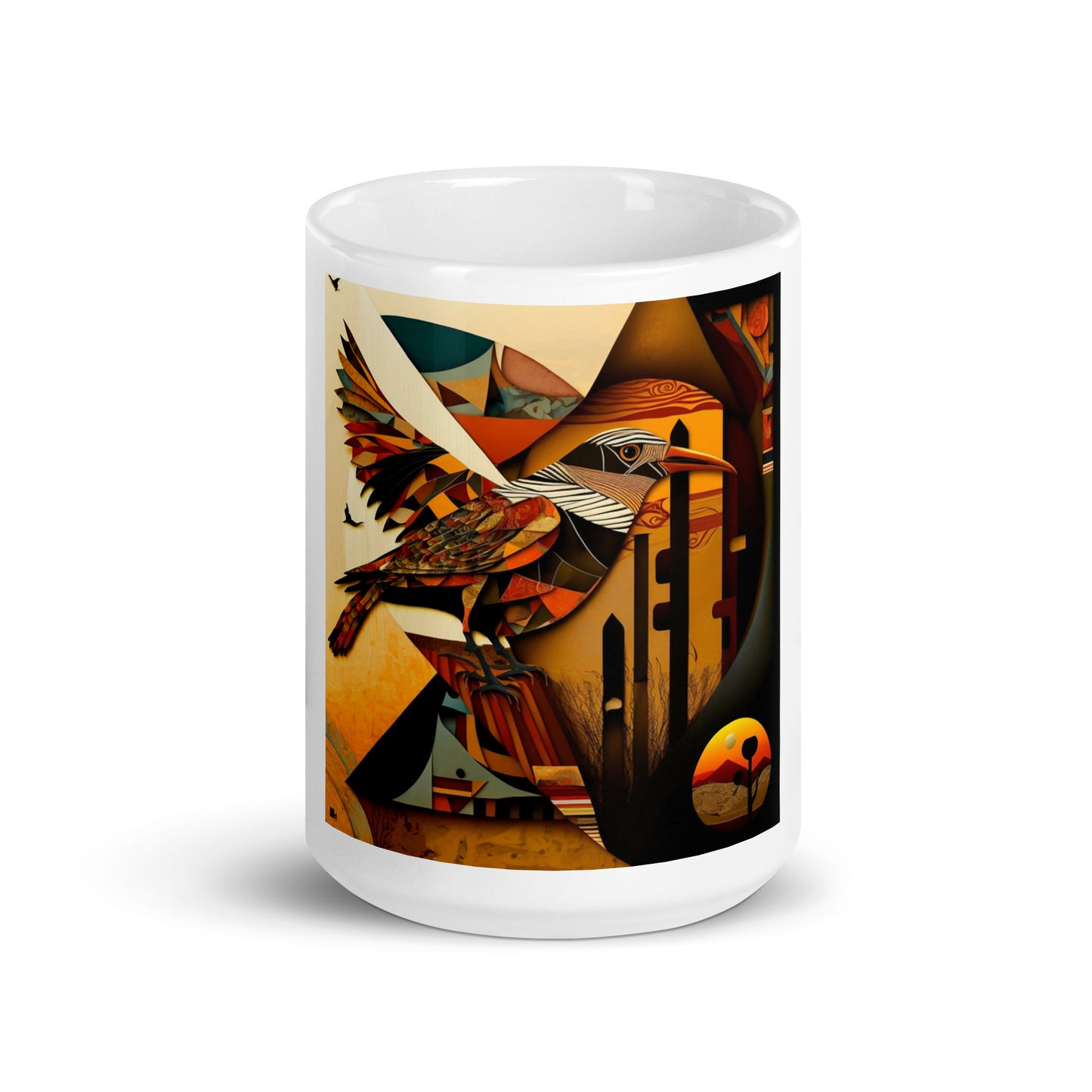 'Flight' ethnic design: White glossy mug