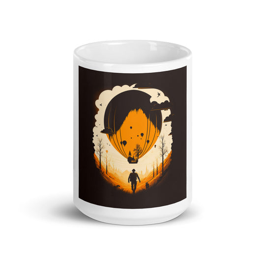 'Adventure' design concept: White glossy mug