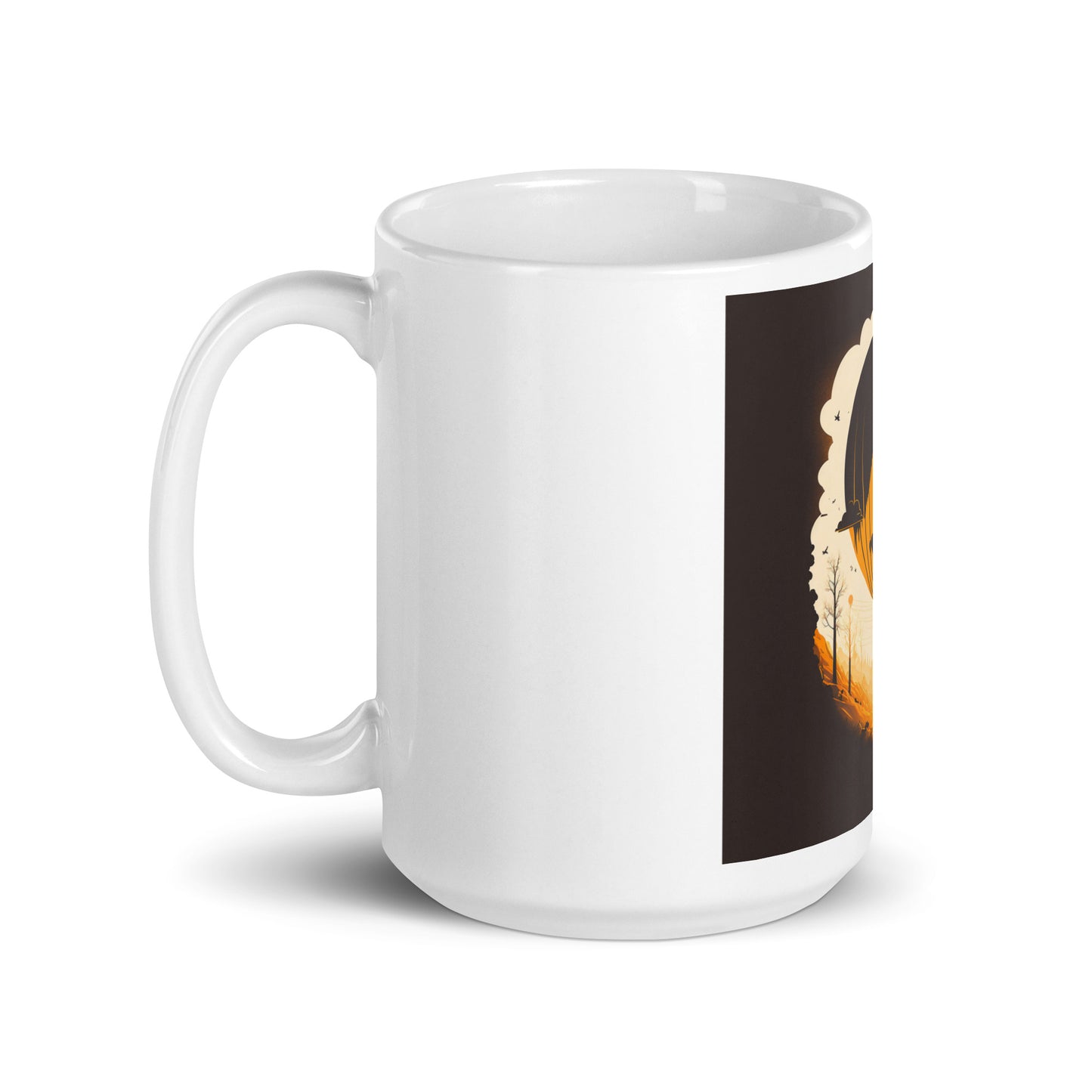 'Adventure' design concept: White glossy mug