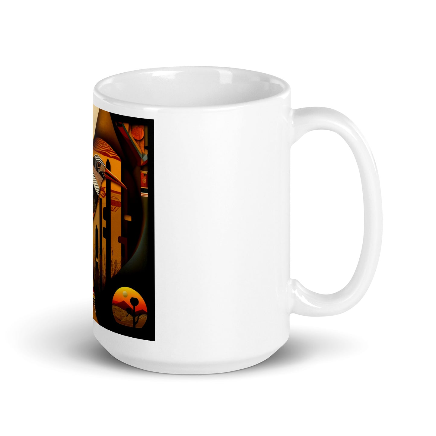 'Flight' ethnic design: White glossy mug