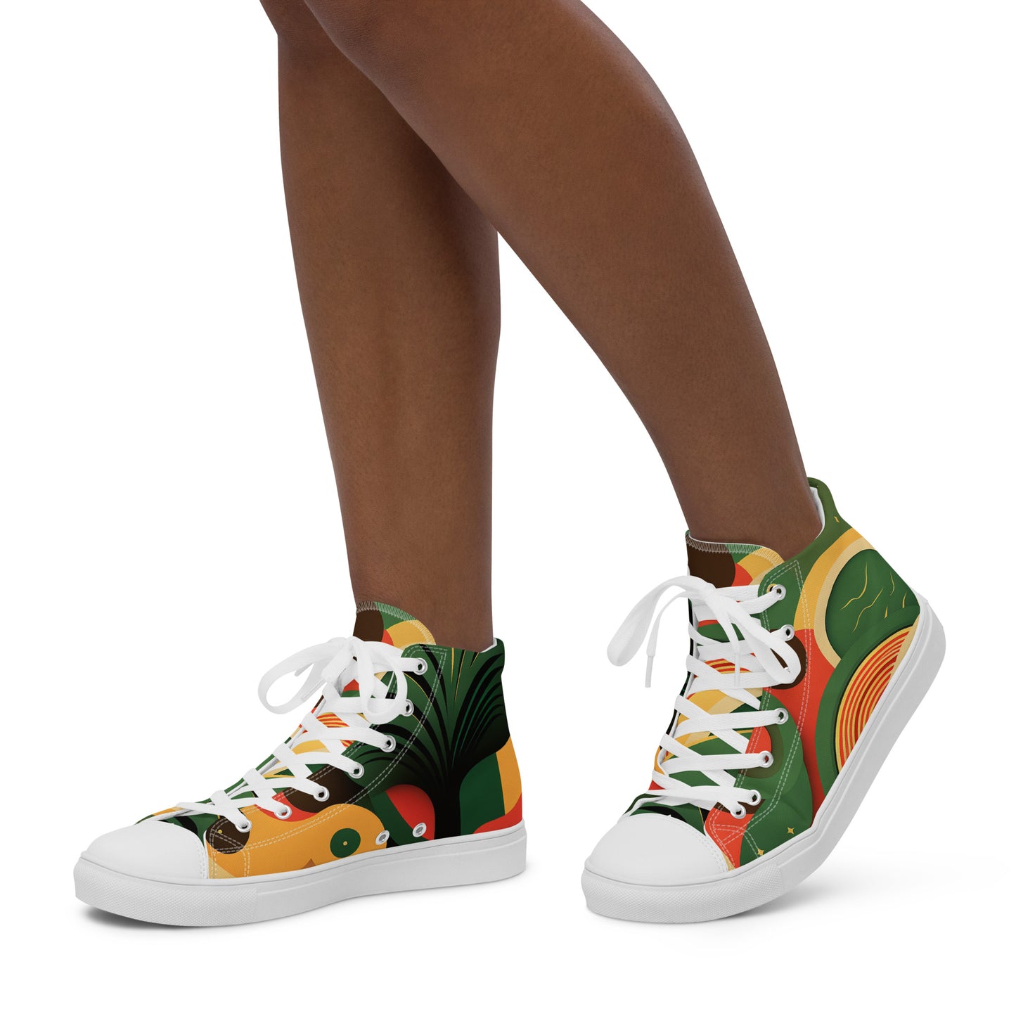 Ethnic design print: Women’s high top canvas shoes