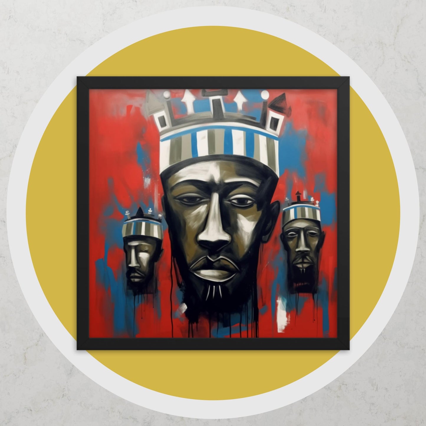 'THEE KINGS': Mixed media Framed art poster