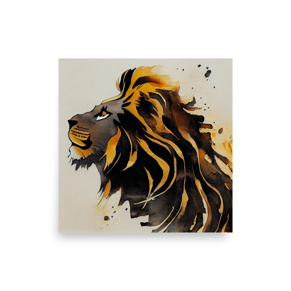 Wildlife: Lion in black and gold