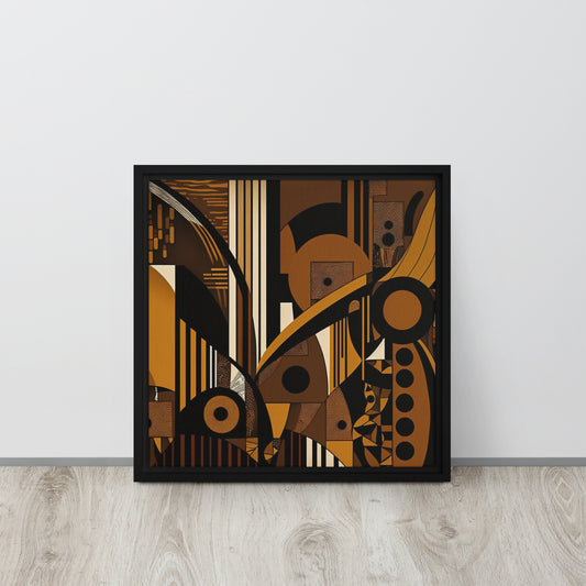 'RESOLVE' abstract African design: Framed canvas art