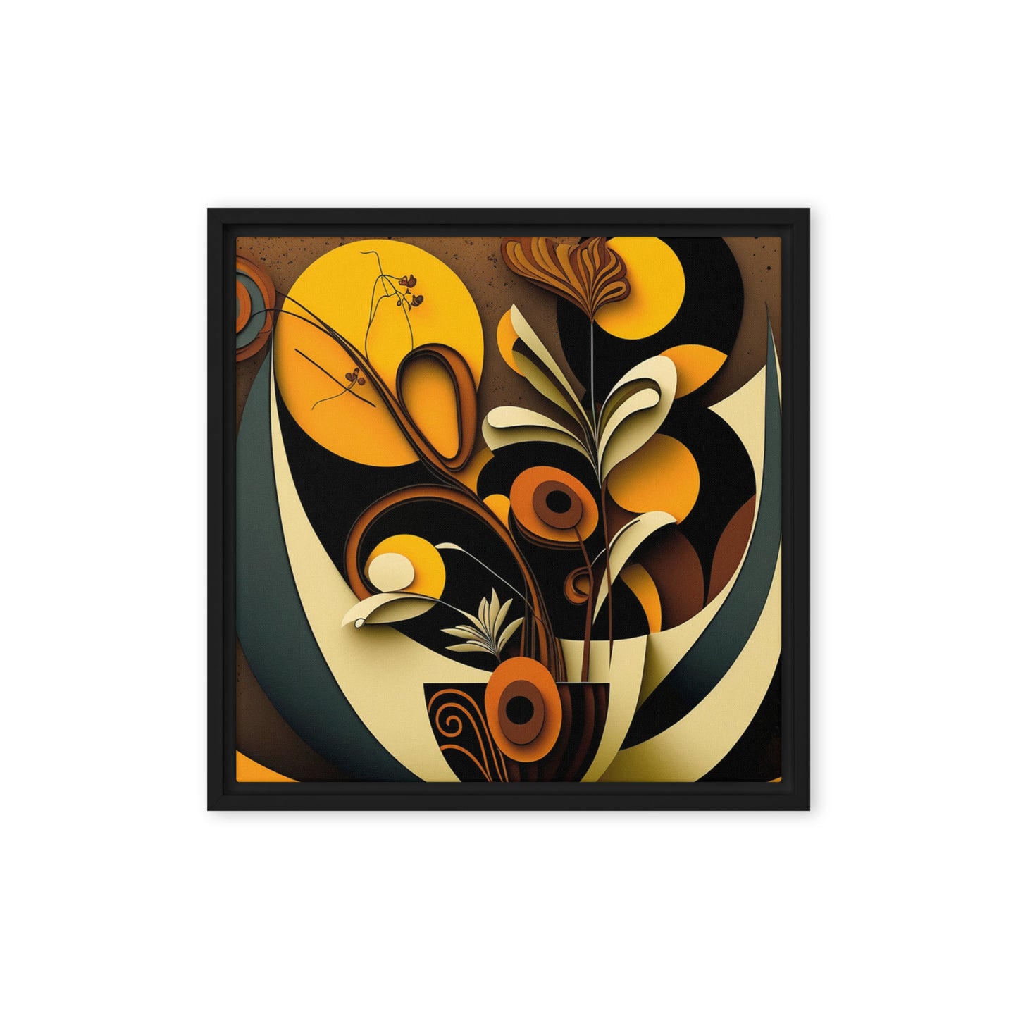 'BLOOM' abstract African design: Framed canvas art