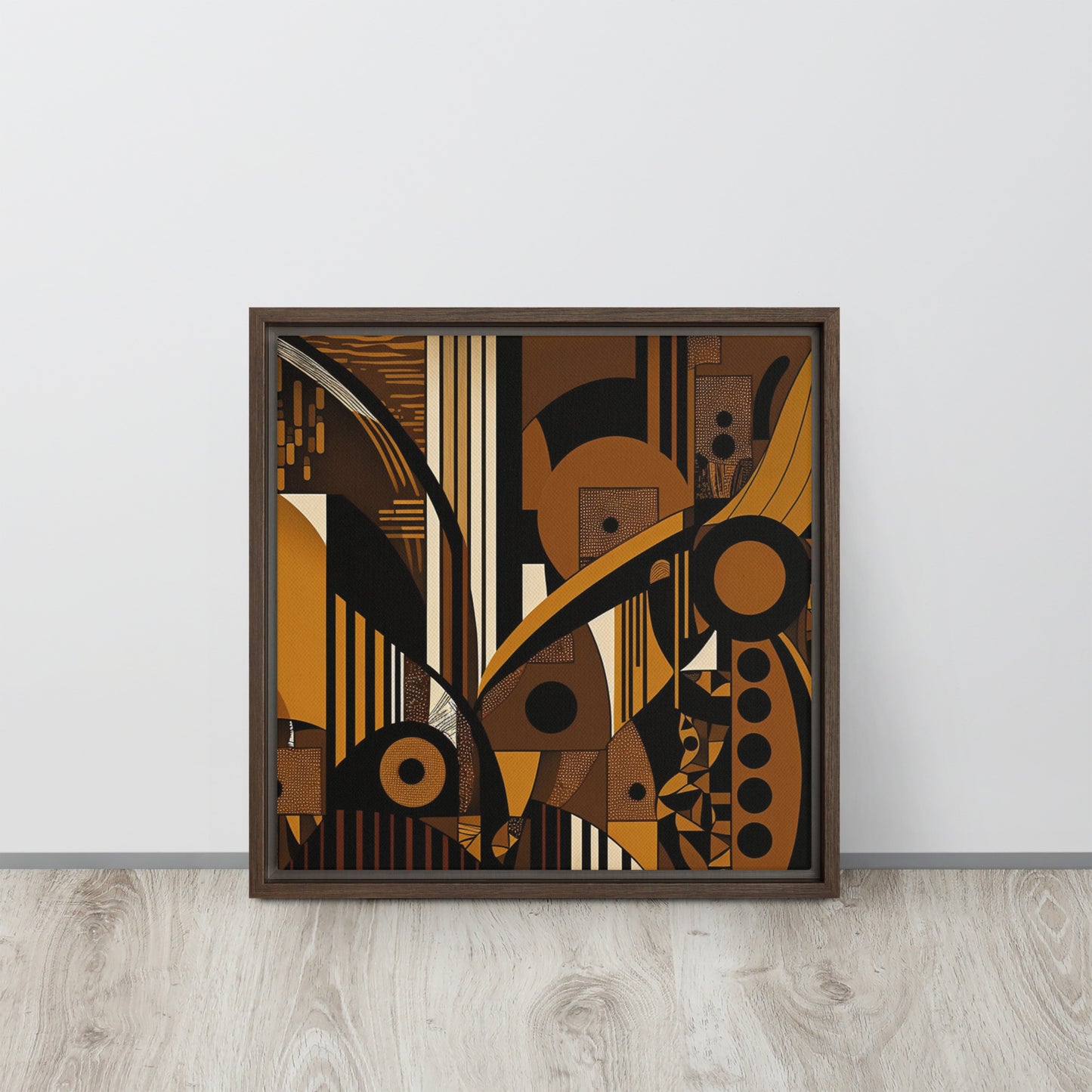 'RESOLVE' abstract African design: Framed canvas art