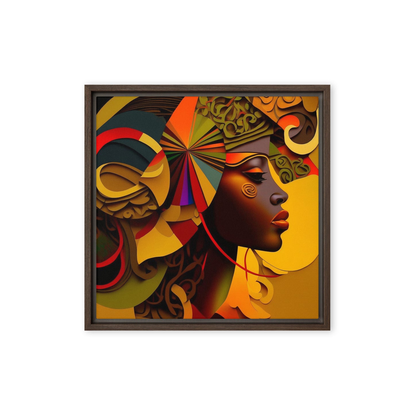 'IMPRESSION': abstract African design: Framed canvas art