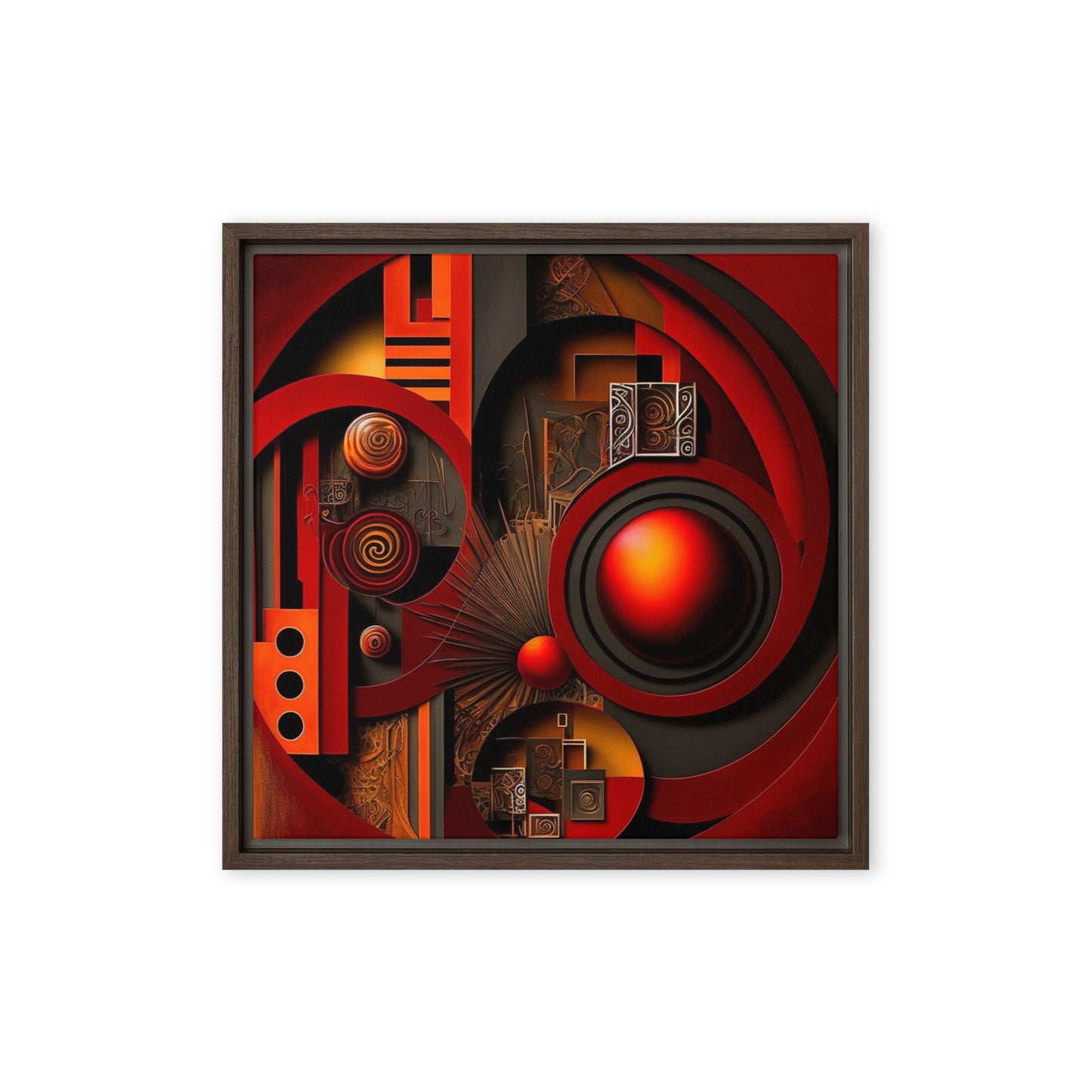 'SYSTEMIC' abstract African design:Framed canvas art