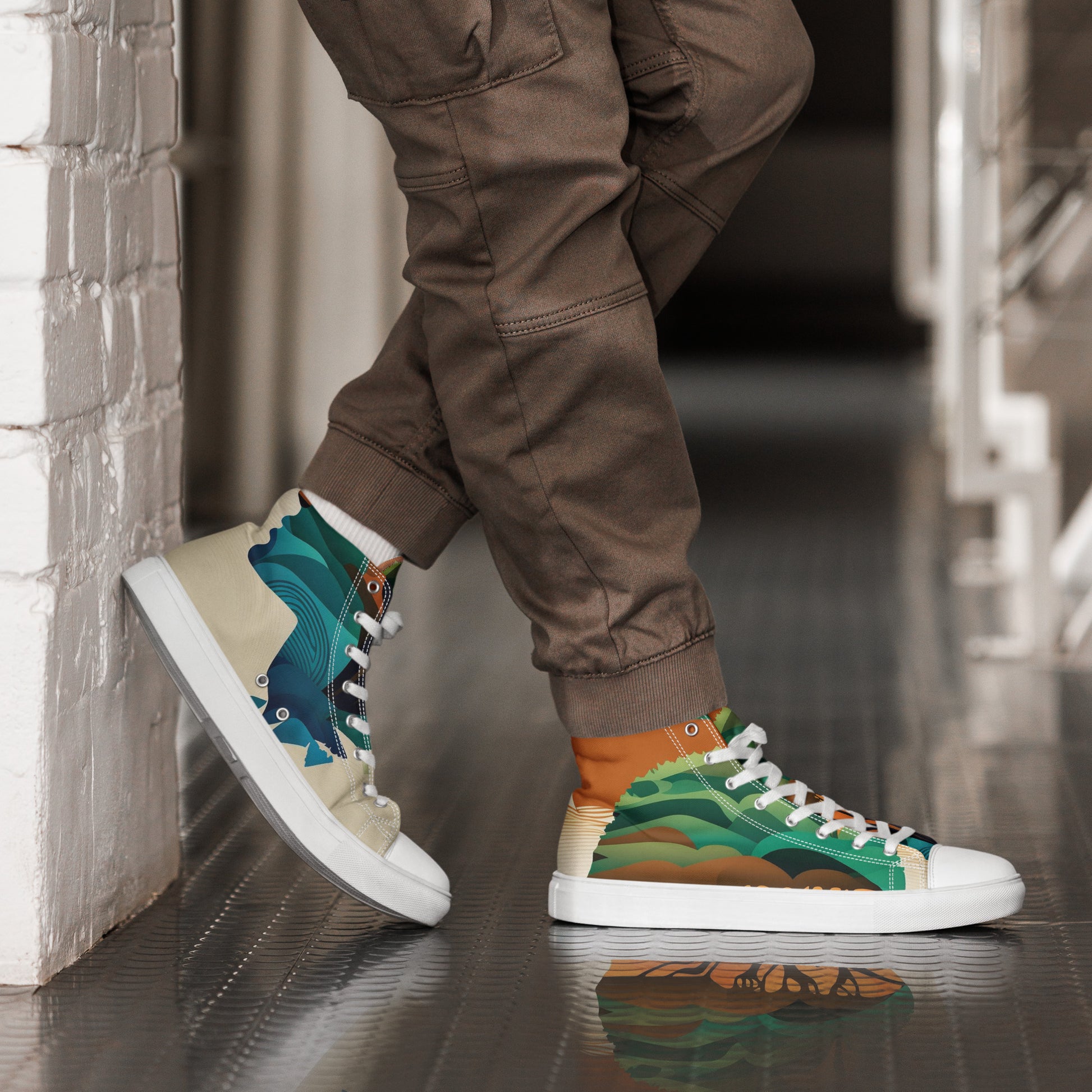 Ethnic design print: Men's high top canvas shoes – SoulAfrik Designs