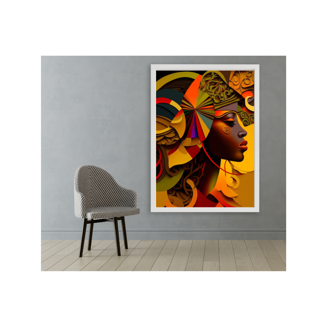 'IMPRESSION': abstract African design: Framed canvas art