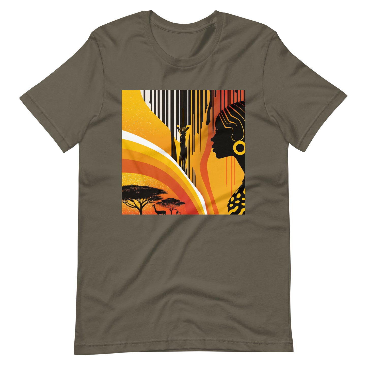'Yellow Sun' abstract African design: Unisex Staple T-Shirt | Bella + Canvas 3001