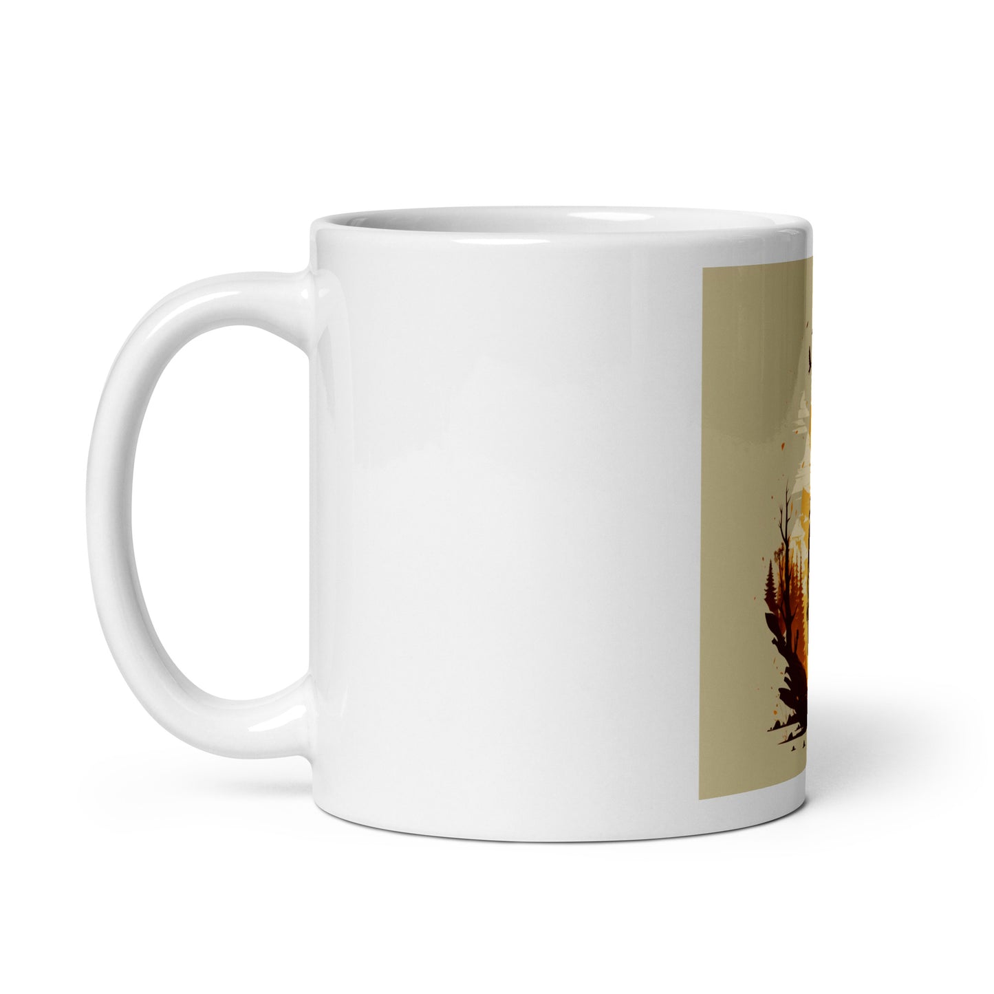 'Adventure' design concept: White glossy mug
